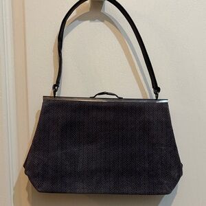 Vicini Black Herringbone Shoulder Bag